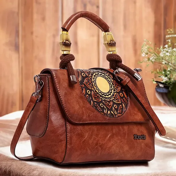 Exotic_Satchel_Retro_Embossed_Sling_Bag_For_Women_Brown_Brown
