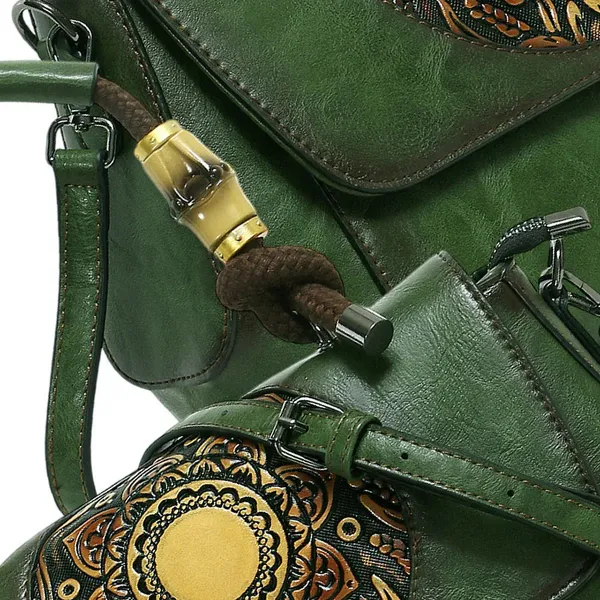 Exotic_Satchel_Retro_Embossed_Sling_Bag_For_Women_Green_Green