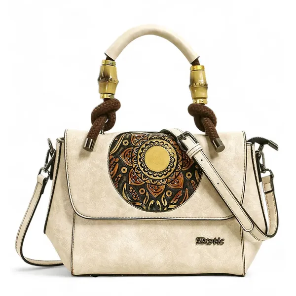 Exotic_Satchel_Retro_Embossed_Sling_Bag_For_Women_Beige
