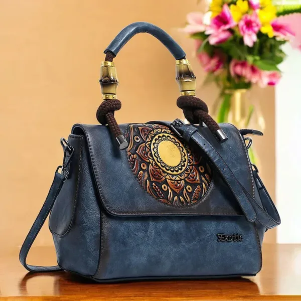 Exotic_Satchel_Retro_Embossed_Sling_Bag_For_Women_Blue