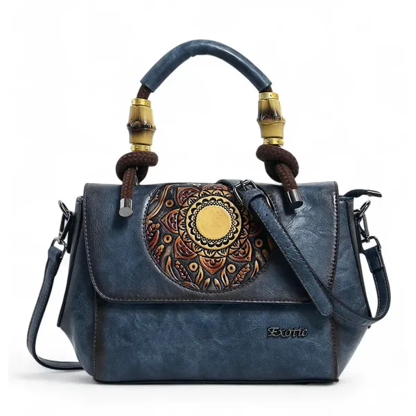 Exotic_Satchel_Retro_Embossed_Sling_Bag_For_Women_Blue