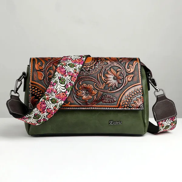 Emboridery_Premium_Shoulder_Sling_Bag_Green_Green