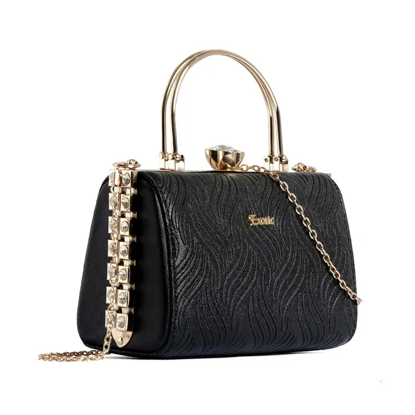 Exotic_Premium_Crystal_Charm_Sling_Bag_With_Detachable_Chain_Handel_Gift_For_Women_Black_Black