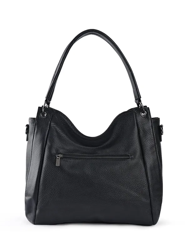 Exotic_Pebbled_Hobo_Stylish_Shoulder_Bag_Black