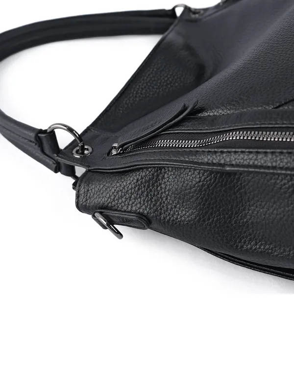 Exotic_Pebbled_Hobo_Stylish_Shoulder_Bag_Black