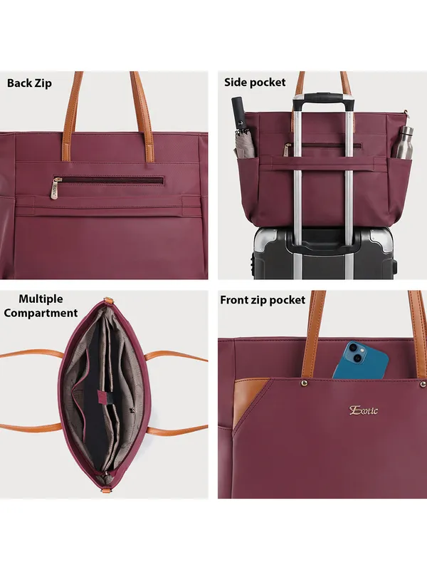 Exotic_Women_S_Tote_Bag_With_Crossbody_Strap_Maroon
