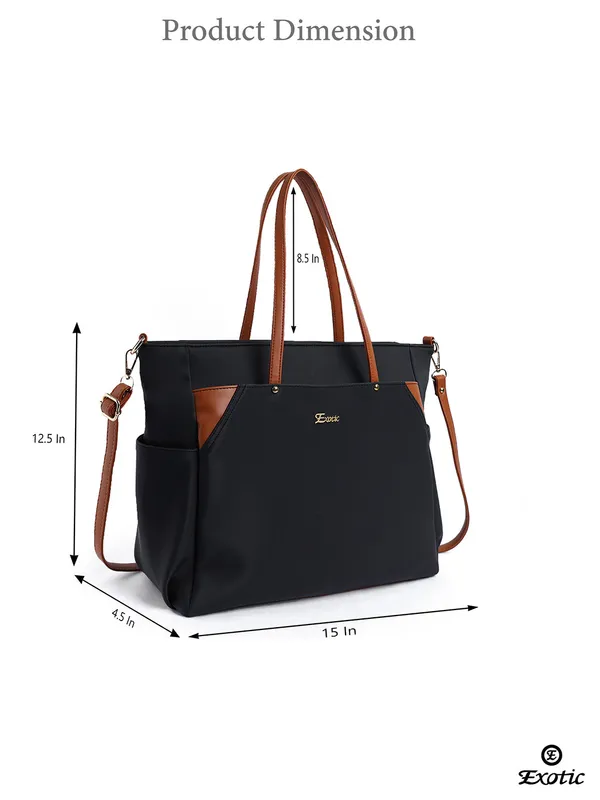 Exotic_Women_S_Tote_Bag_With_Crossbody_Strap_Black