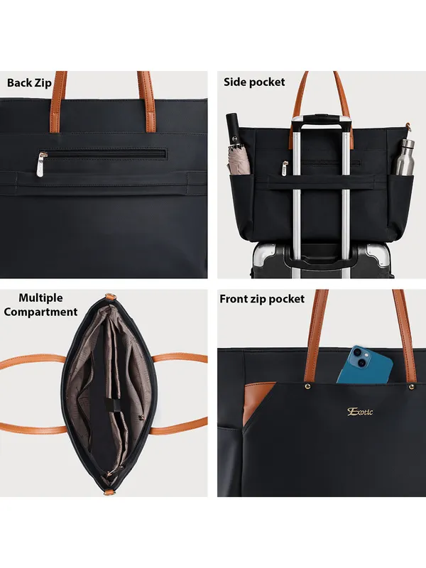 Exotic_Women_S_Tote_Bag_With_Crossbody_Strap_Black