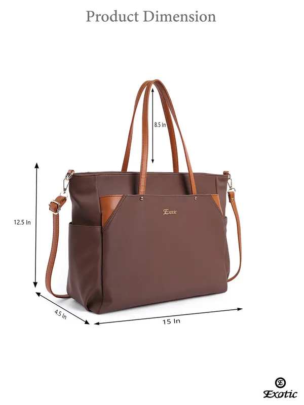 Exotic_Women_S_Tote_Bag_With_Crossbody_Strap_Brown