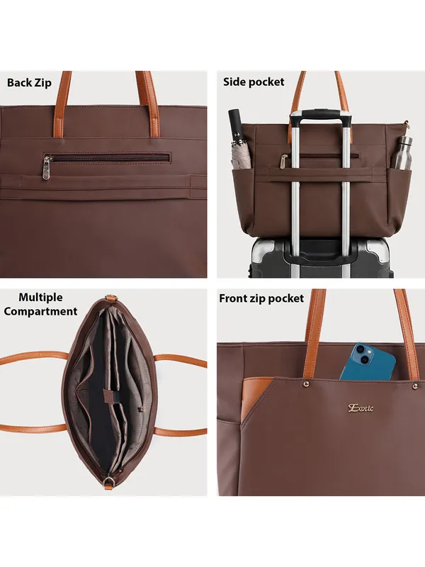 Exotic_Women_S_Tote_Bag_With_Crossbody_Strap_Brown