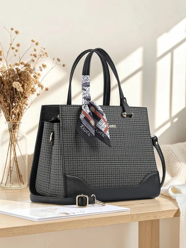 Exotic_Charme_Houndstooth_Dual_Tone_Sling_Cum_Handbag_Black