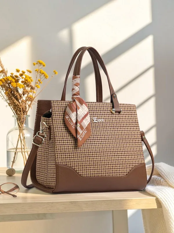 Exotic_Charme_Houndstooth_Dual_Tone_Sling_Cum_Handbag_Brown