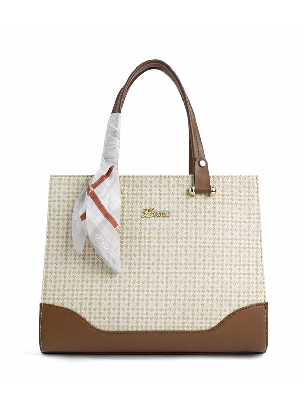 Exotic_Charme_Houndstooth_Dual_Tone_Sling_Cum_Handbag_Cream
