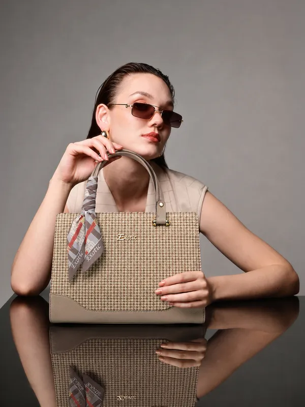 Exotic_Charme_Houndstooth_Dual_Tone_Sling_Cum_Handbag_Beige