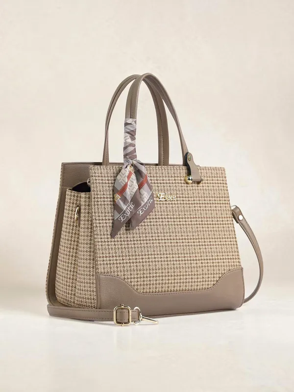 Exotic_Charme_Houndstooth_Dual_Tone_Sling_Cum_Handbag_Beige