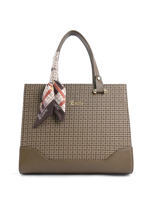 Exotic_Charme_Houndstooth_Dual_Tone_Sling_Cum_Handbag_Olive