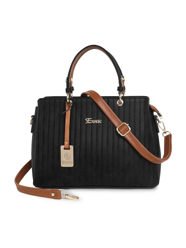 Exotic_Women_S_Striped_Line_Handbag_Black