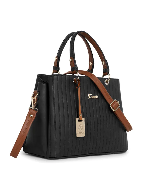 Exotic_Women_S_Striped_Line_Handbag_Black