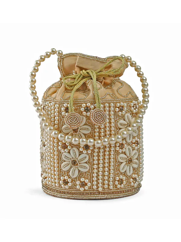 Exotic_Zolara_Pearl_Embellished_Potli_Bag_For_Women_Gold