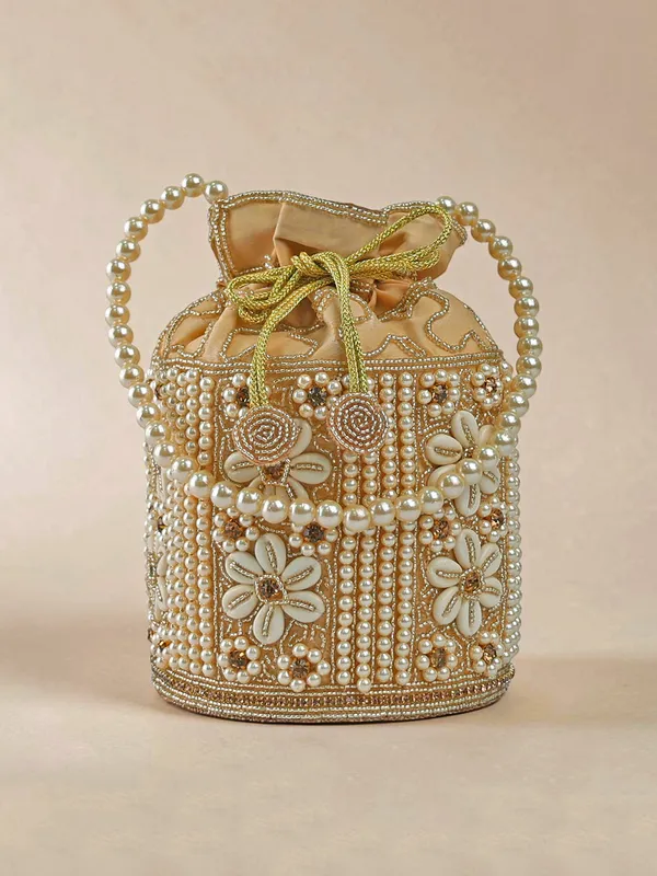 Exotic_Zolara_Pearl_Embellished_Potli_Bag_For_Women_Gold