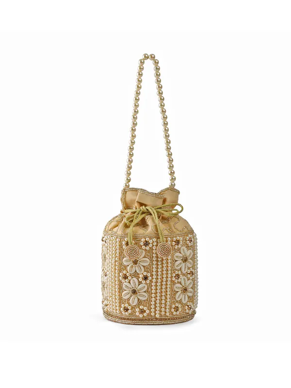 Exotic_Zolara_Pearl_Embellished_Potli_Bag_For_Women_Gold