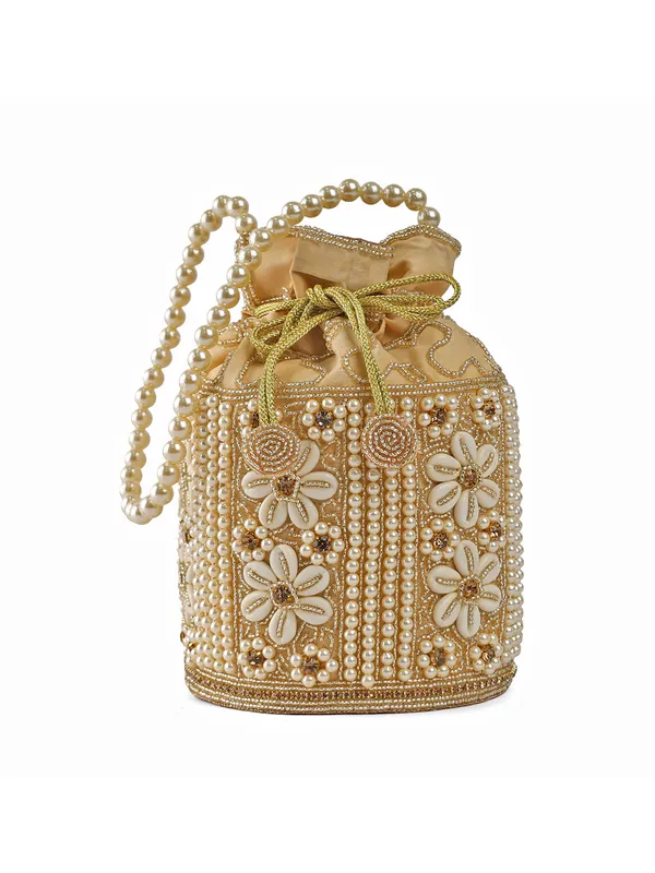 Exotic_Zolara_Pearl_Embellished_Potli_Bag_For_Women_Gold