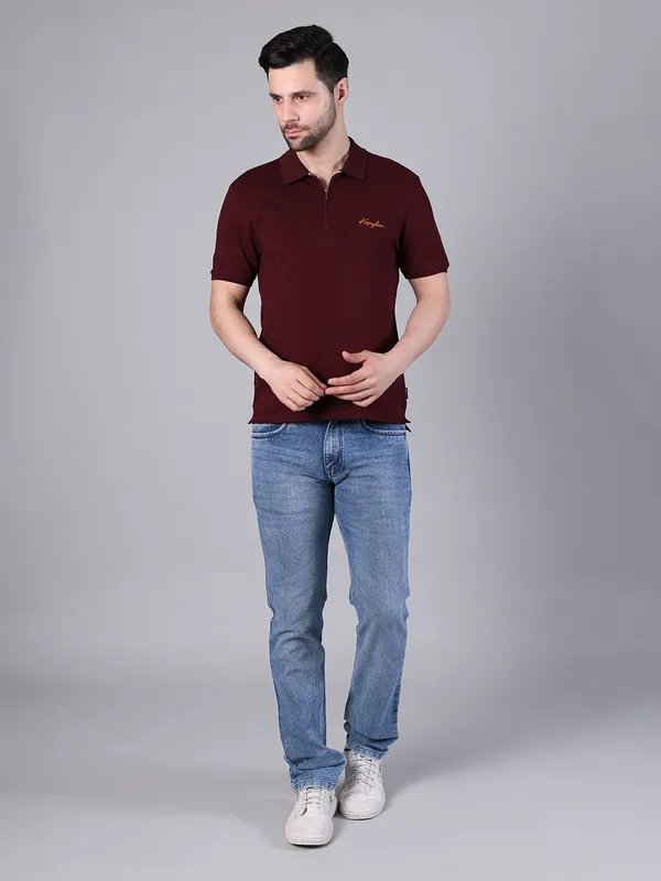 Maroon_Regular_Fit_Polo_T-Shirt_for_Men