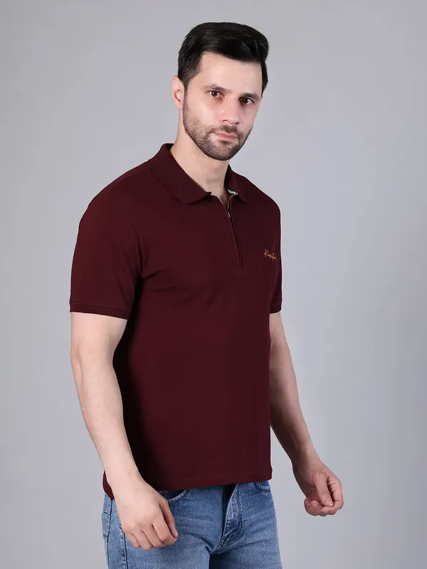 Maroon_Regular_Fit_Polo_T-Shirt_for_Men