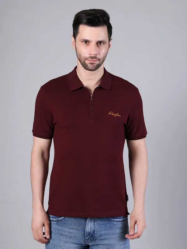 Maroon_Regular_Fit_Polo_T-Shirt_for_Men