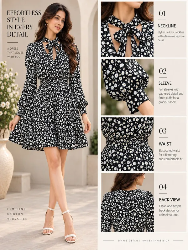 Black_Daisy_Printed_Dress_Black