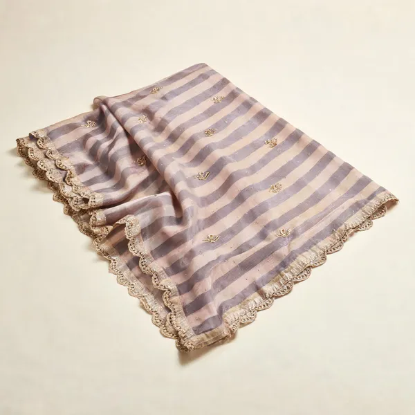 Lilac_Zari_Scallop_Stripe_Tissue_Dupatta