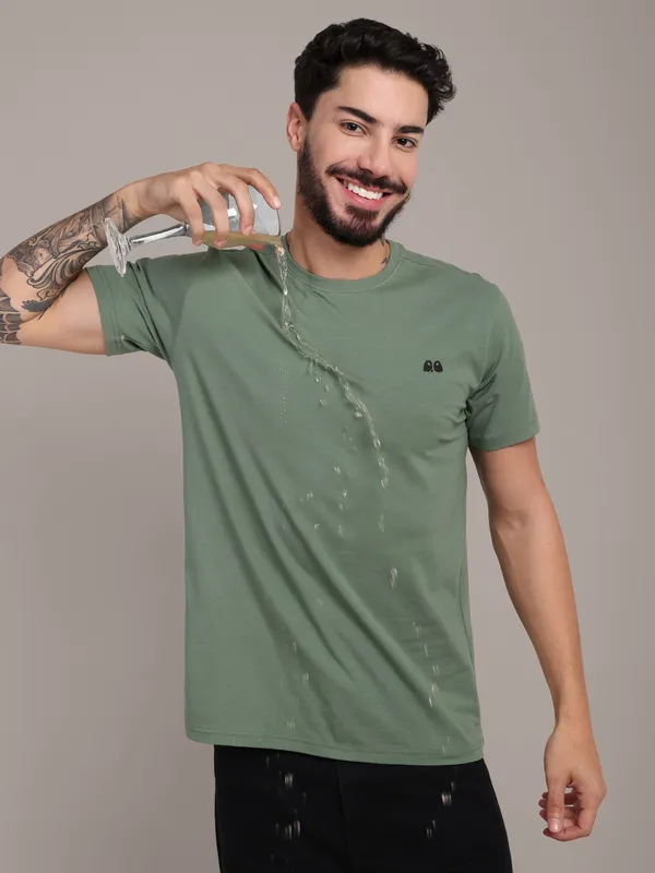 Vandee_Classic_Organic_Cotton_Round_Neck_T_Shirt_Solid_Green