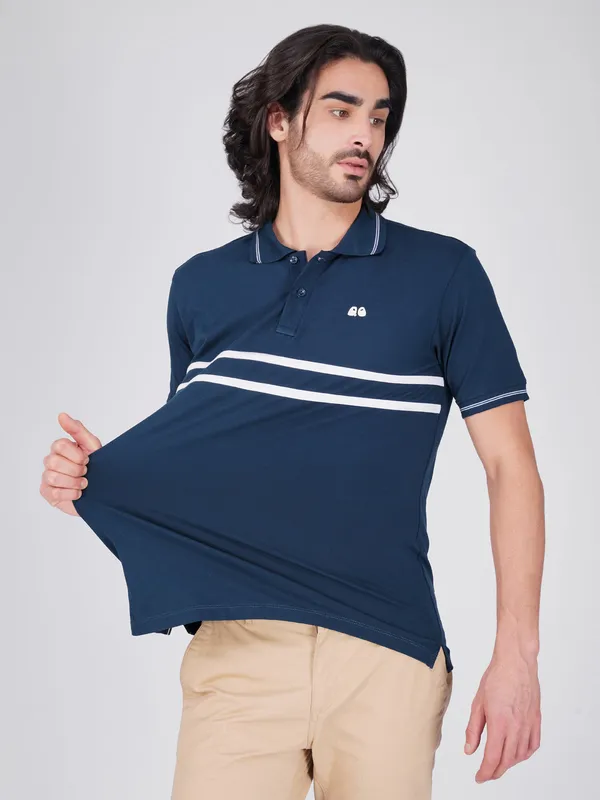 Men_S_Blue_Double_Stripe_Organic_Cotton_Polo_T_Shirt