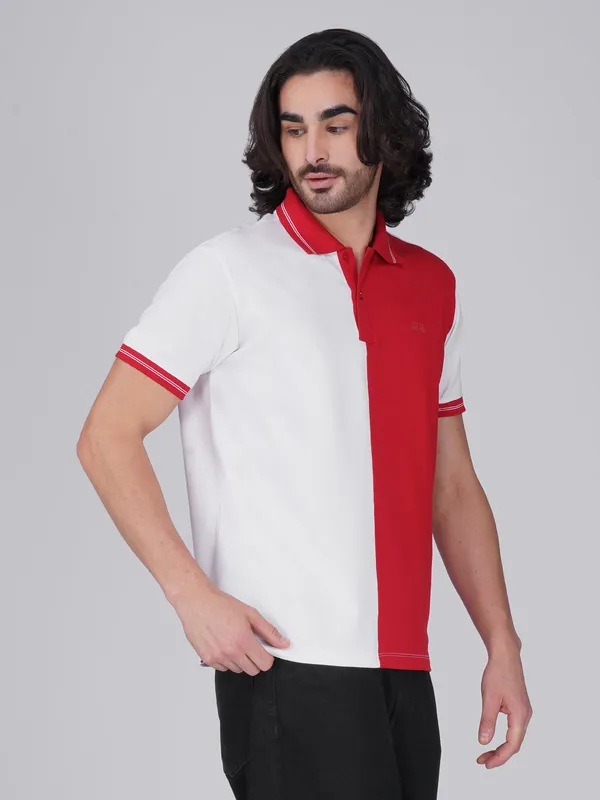 Men_S_Organic_Cotton_Polo_T_Shirt_With_Anti_Stain_Anti_Microbial_Protection_Stain_Release_Red_White