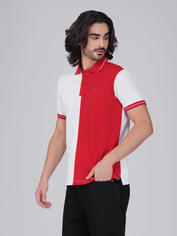 Men_S_Organic_Cotton_Polo_T_Shirt_With_Anti_Stain_Anti_Microbial_Protection_Stain_Release_Red_White