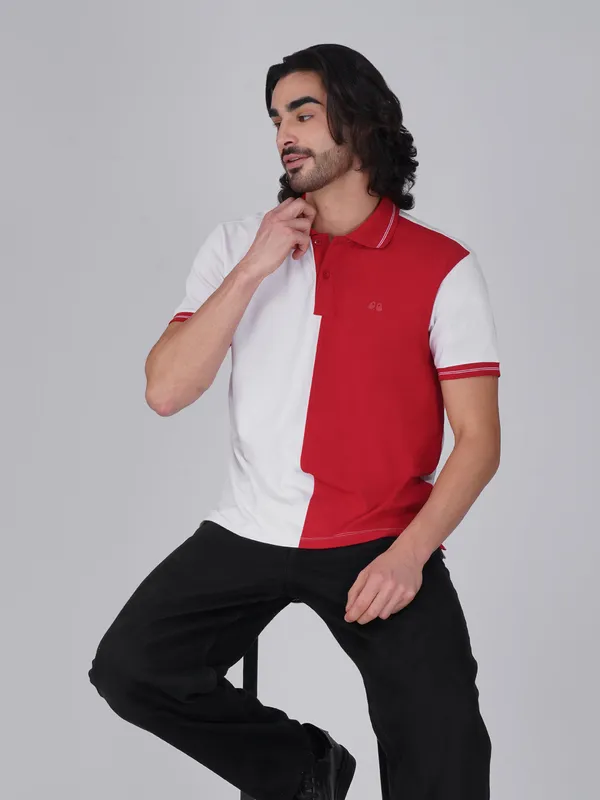 Men_S_Organic_Cotton_Polo_T_Shirt_With_Anti_Stain_Anti_Microbial_Protection_Stain_Release_Red_White