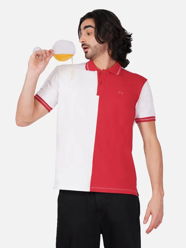 Men_S_Organic_Cotton_Polo_T_Shirt_With_Anti_Stain_Anti_Microbial_Protection_Stain_Release_Red_White