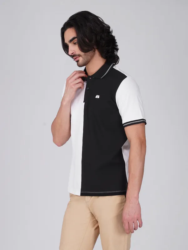 Men_S_Organic_Cotton_Polo_T_Shirt_With_Anti_Stain_Anti_Microbial_Protection_Stain_Release_White_Black