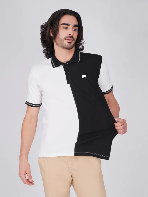 Men_S_Organic_Cotton_Polo_T_Shirt_With_Anti_Stain_Anti_Microbial_Protection_Stain_Release_White_Black