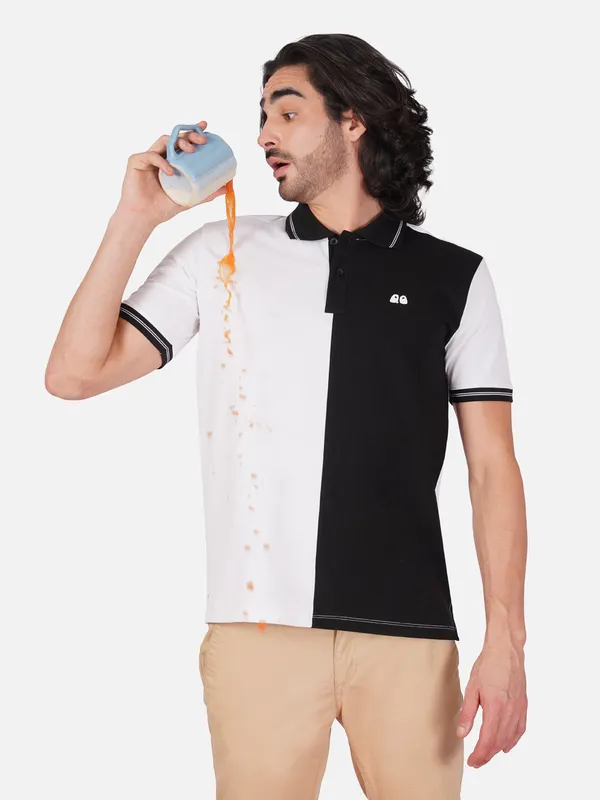 Men_S_Organic_Cotton_Polo_T_Shirt_With_Anti_Stain_Anti_Microbial_Protection_Stain_Release_White_Black