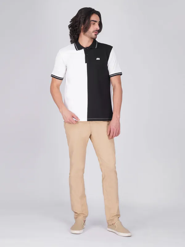 Men_S_Organic_Cotton_Polo_T_Shirt_With_Anti_Stain_Anti_Microbial_Protection_Stain_Release_White_Black