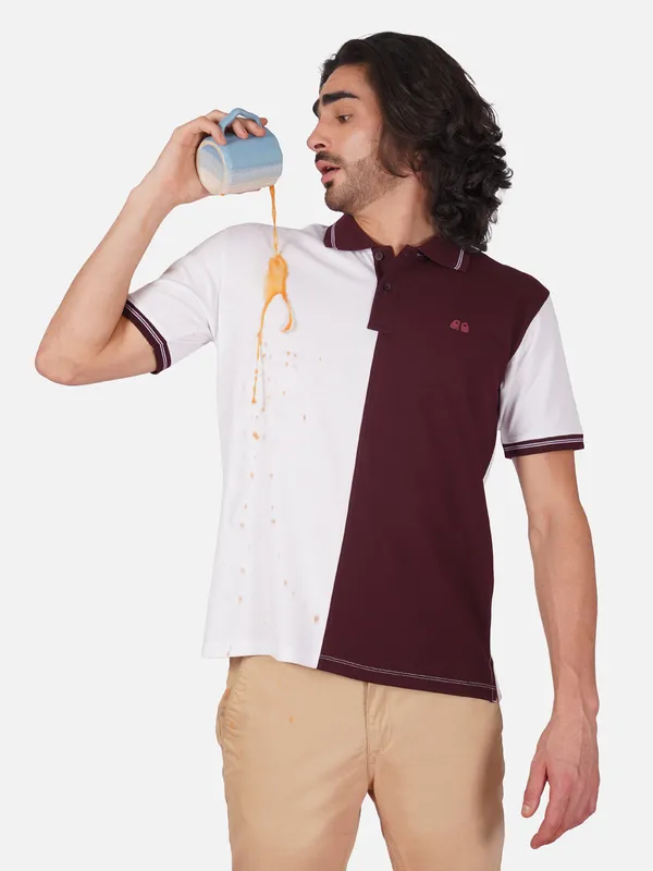 Men_S_Organic_Cotton_Polo_T_Shirt_With_Anti_Stain_Anti_Microbial_Protection_Stain_Release_Care_Finish_White_And_Wine