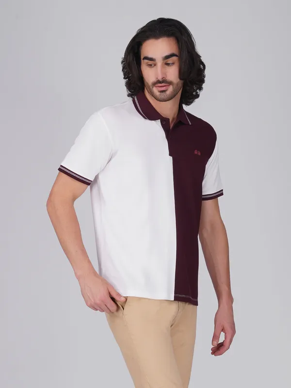 Men_S_Organic_Cotton_Polo_T_Shirt_With_Anti_Stain_Anti_Microbial_Protection_Stain_Release_Care_Finish_White_And_Wine