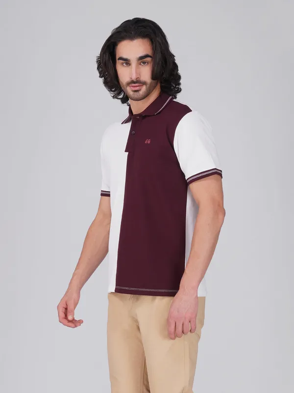 Men_S_Organic_Cotton_Polo_T_Shirt_With_Anti_Stain_Anti_Microbial_Protection_Stain_Release_Care_Finish_White_And_Wine