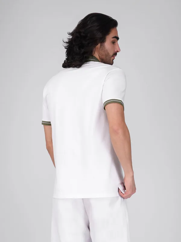 Men_S_Organic_Cotton_Polo_T_Shirt_With_Anti_Stain_Anti_Microbial_Protection_Stain_Release_Care_Finish_White_Olive_Green