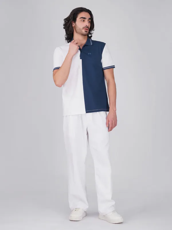 Men_S_Organic_Cotton_Polo_T_Shirt_With_Anti_Stain_Anti_Microbial_Protection_Stain_Release_Care_Finish_White_Blue