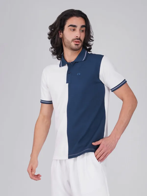 Men_S_Organic_Cotton_Polo_T_Shirt_With_Anti_Stain_Anti_Microbial_Protection_Stain_Release_Care_Finish_White_Blue