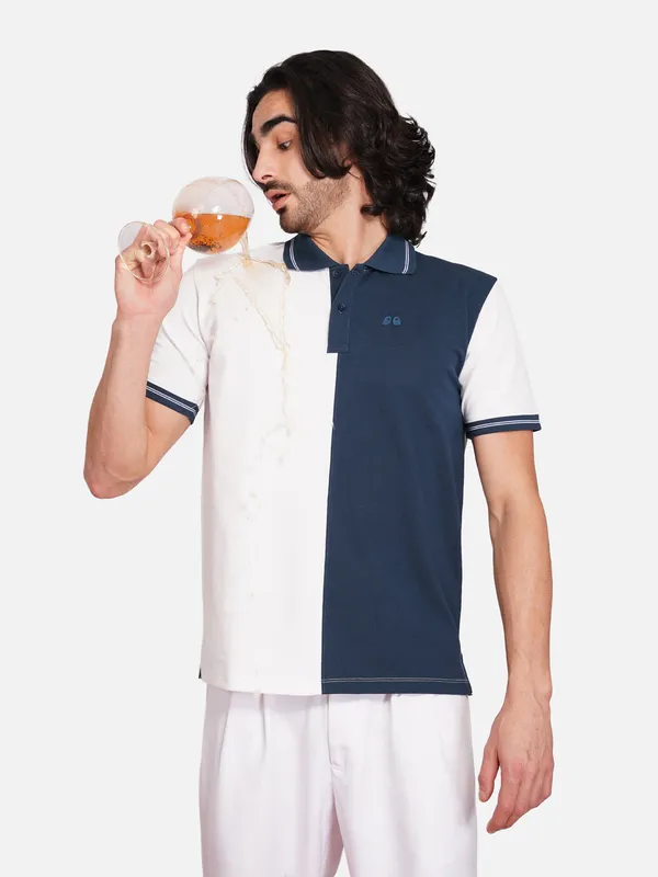 Men_S_Organic_Cotton_Polo_T_Shirt_With_Anti_Stain_Anti_Microbial_Protection_Stain_Release_Care_Finish_White_Blue