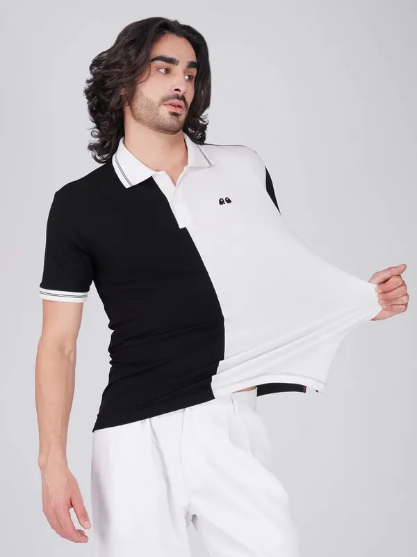 Men_S_Organic_Cotton_Polo_T_Shirt_With_Anti_Stain_Anti_Microbial_Protection_Stain_Release_Care_Finish_Black_White