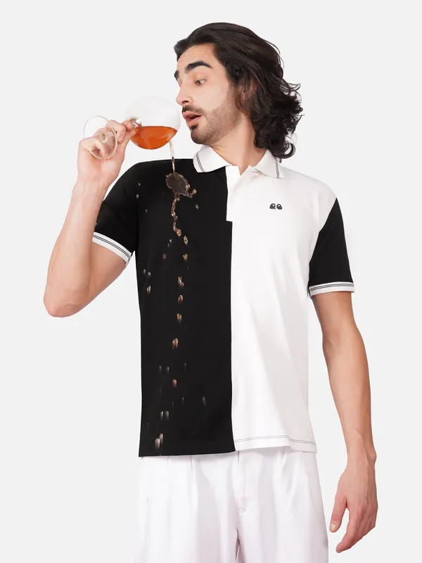 Men_S_Organic_Cotton_Polo_T_Shirt_With_Anti_Stain_Anti_Microbial_Protection_Stain_Release_Care_Finish_Black_White